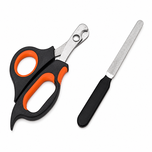 GleeKart™ Premium Stainless Steel Pet Nail Clipper & Scissor Tool – Medium, Black