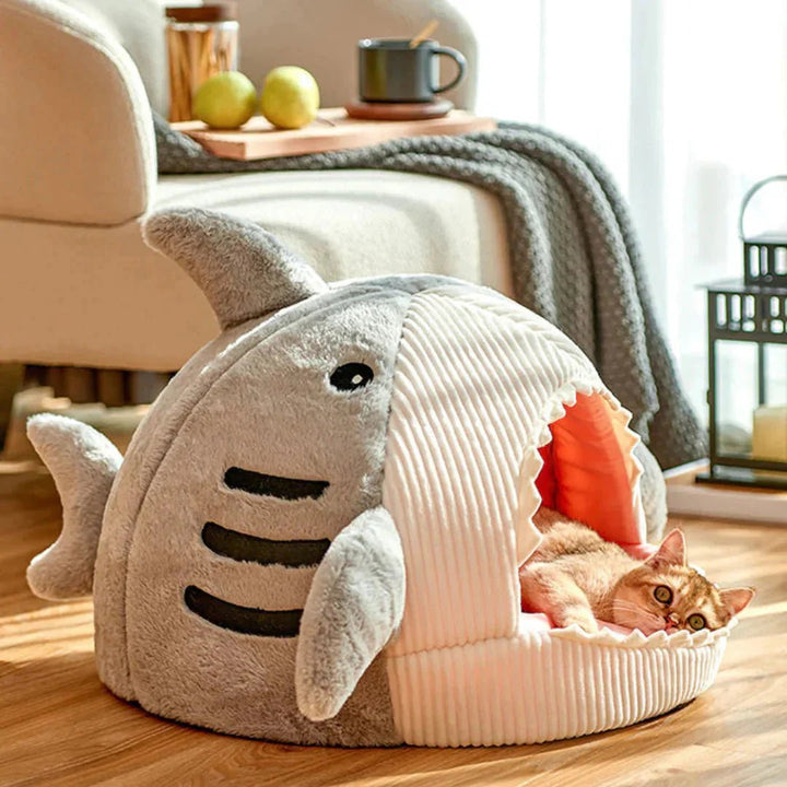 Luxury Plush Shark Pet Bed - GleeKart