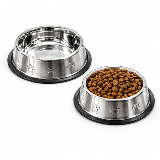 GleeKart® Grip-Tight Stainless Steel Pet Bowl - Set of 2