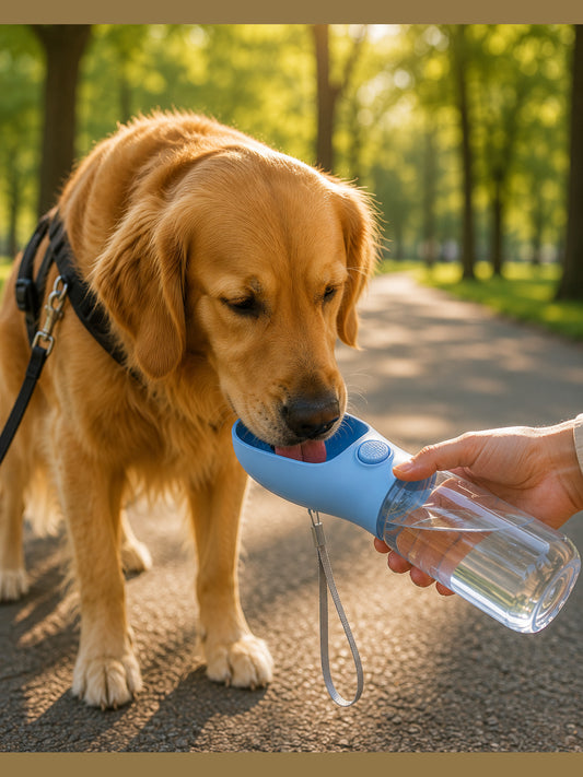 GleeKart® 500ml Portable Dog Water Bottle – Leak-Proof Puppy Water Dispenser with Drinking Feeder | Food Grade Plastic for Outdoor Walking, Hiking & Travel
