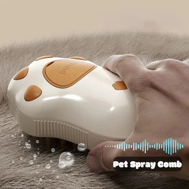 Electric Cat Steam Brush – 3 - In - 1 Pet Grooming Comb with Water Spray for Cats and Dogs, USB Rechargeable - GleeKart